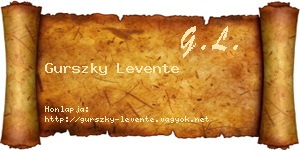 Gurszky Levente névjegykártya